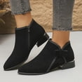 thumbnail image 2 of Mostsola Chelsea Ankle Boots for Women Fashion Bowknot Fall Dress Booties Low Heel Zipper Short Boot, 2 of 8