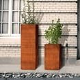 thumbnail image 4 of PLANTERCRAFT Corten Steel metal planter box, Tall-Cube sizes, Modern garden steel planters For Commercial And Residential Outdoor Use., 4 of 9