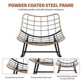 thumbnail image 2 of Oversized Papasan Rocking Chair with Thick Cushion, Curved Leg Wicker Rattan Rocker, Heavy Duty 700 LBS Capacity Indoor Outdoor Glider, Yellow Rattan + Black Cushion, 2 of 7