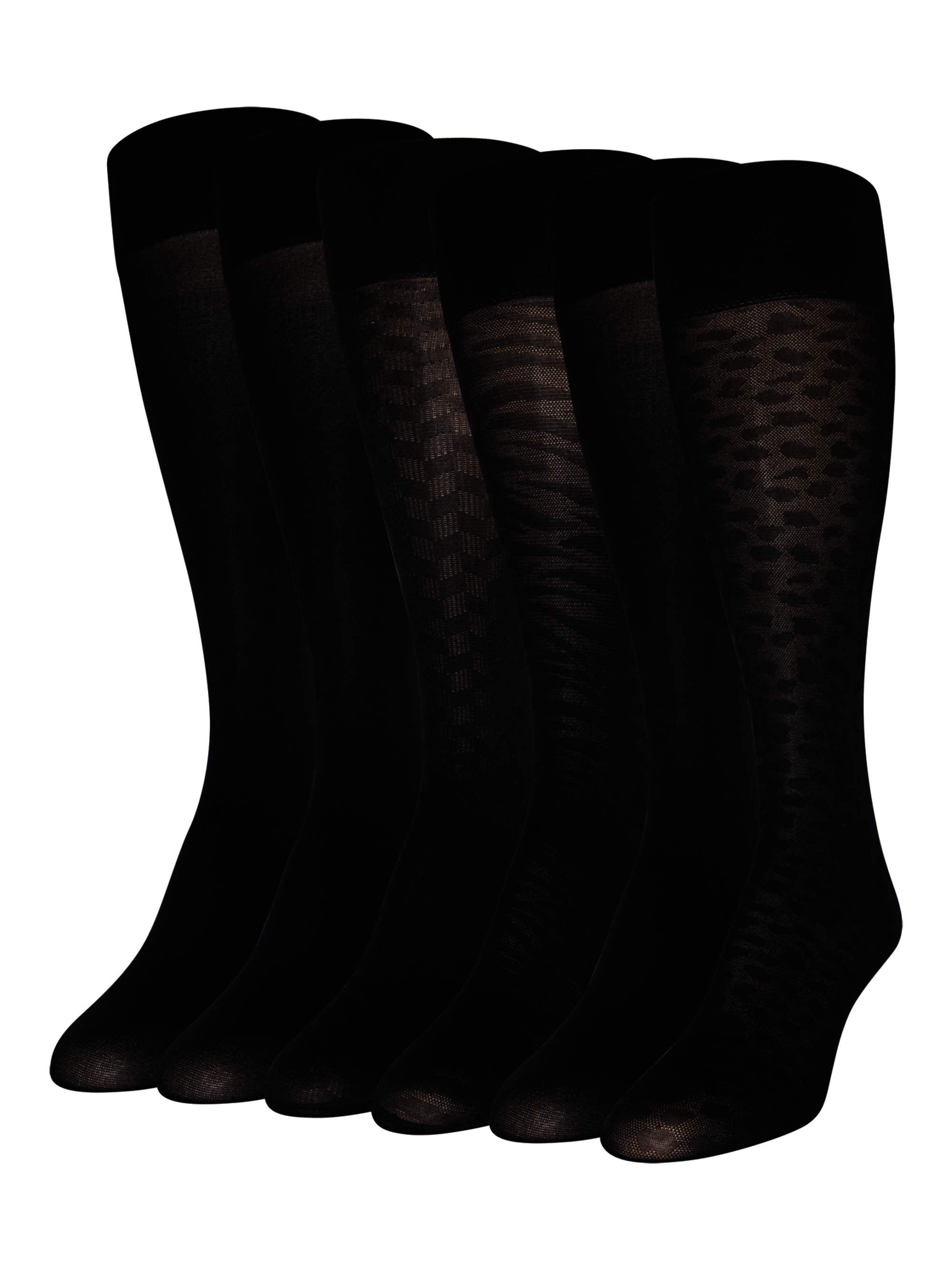 Peds Women's Knee High Trouser Socks, 6 Pairs