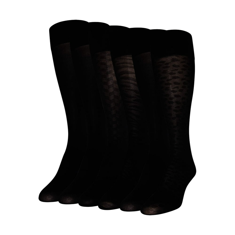 PEDS Peds Women's Knee High Trouser Socks, 6 Pairs