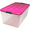 Iris 95-Quart Pink Storage Bin, Set of 5