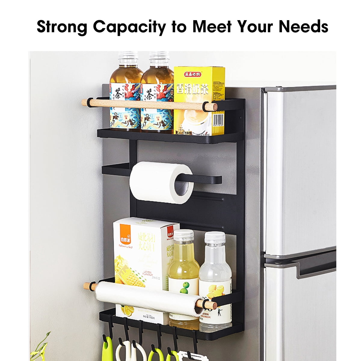 Novashion Refrigerator Rack, SpaceSaving Spice Storage Rack, Refrigerator Storage Rack