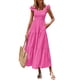 thumbnail image 1 of Vestido PRETTYGARDEN de Verano con Escote Cuadrado Maxi Rosa Fucsia Talle S, 1 of 8