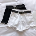 thumbnail image 3 of Tidyack,Just Released,High Waisted Denim Shorts, Frayed Edge Design, Stretchy Cotton Blend, Versatile Casual Wear, Summer Outdoor Shorts, Comfortable Daily Use, Relaxed Fit, Trendy Fashion Shorts, 3 of 7