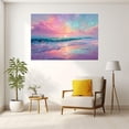 thumbnail image 3 of Glitter Pastel Rainbow Seaside Sunset Framed Canvas Wall Art for Dorm Bathroom Apartment Decor, Ready to Hang12"L x 8"W, 3 of 10