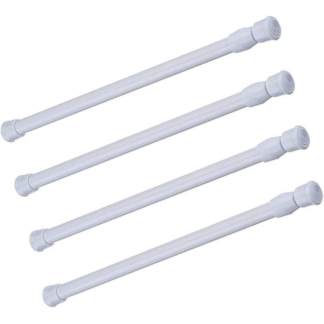 Rewera Tension Rods, 4 Pack Adjustable Spring Steel Cupboard Bars Tension Curtain Rod Shower Rod Closet Rod Tensions Rod Extendable Width 21.6-35.4 Inches