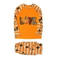 thumbnail image 3 of 2 PC Family Pajamas Matching Sets Pumpking Graphic Halloween Costumes Loungewear Pjs Family Sets Casual Printed Long Sleeve Tops for Men with Bottom Outfits Homewear qILAKOG Size XXXL, 3 of 7