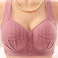 thumbnail image 3 of Sports Bra Women Sexy Lace Front Button Shaping Cup Adjustable Shoulder Strap Large Size Bra,Pink Nylon Underwear 44, 3 of 8