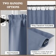 thumbnail image 5 of Patin Denim Blue Kitchen Curtains 18 Inch Length 2 Pcs, Rod Pockets Room Darkening Solid Thermal Curtains for Bedroom Decor, Valances for Windows Drapes for Bathroom Cafe, Each Panel 60" W x 18" L, 5 of 10