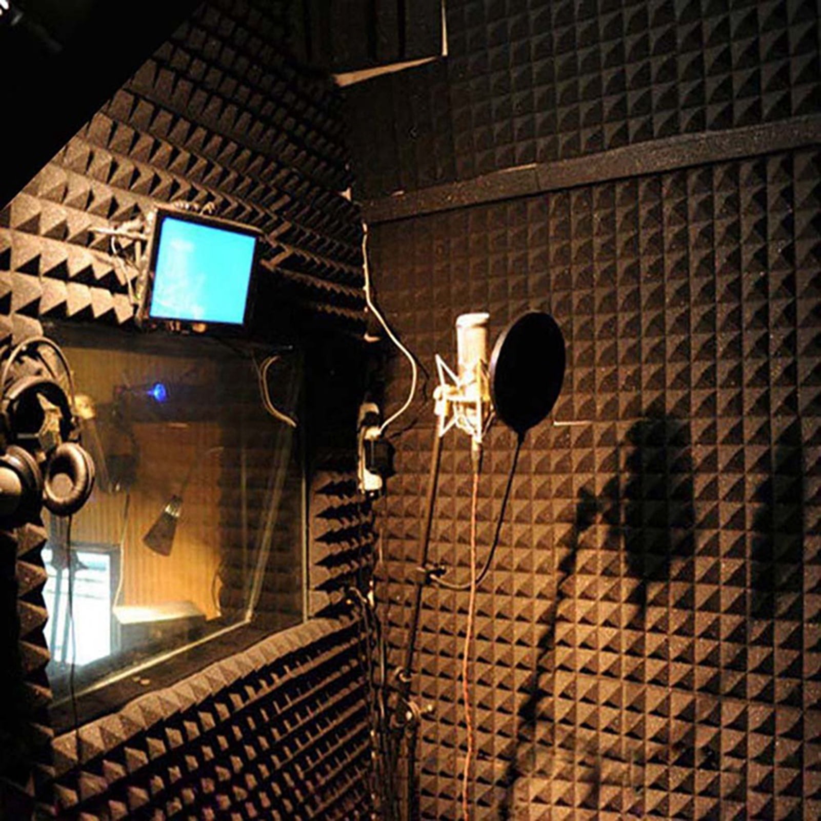 Yesbay 12 Pcs Soundproof Foam Panels 1 X 12 X 12 inches High-Density Studio Acoustic Wall Panels for Walls Sound Absorbing Panels Sound Insulation Panels Acoustic Foam Panels