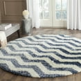 thumbnail image 3 of SAFAVIEH Montreal Caprice Zigzag Stripes Shag Area Rug, Ivory/Blue, 3' x 5', 3 of 11
