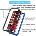 thumbnail image 6 of iPhone 11 Case, Takfox iPhone 11 Cover with [Tempered Glass Screen Protector] Shockproof Shell Plastic TPU Slim Crystal Clear Hard Case Transparent Full Body Sturdy Bumper Phone Case - Blue, 6 of 7