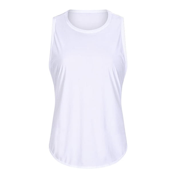 Camiseta de yoga de primavera y verano, blusa sin mangas para mujer, blusa de yoga holgada, transpirable y de secado rápido