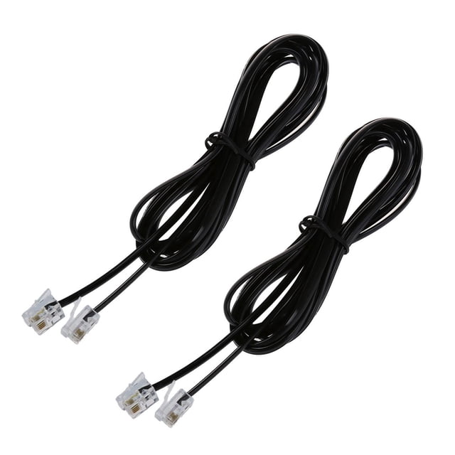 2X RJ11 6P4C Cuerda Cable de Telefono Modem ADSL 2 Metros
