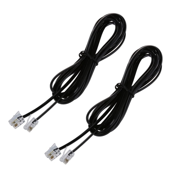 2X RJ11 6P4C Cuerda Cable de Telefono Modem ADSL 2 Metros
