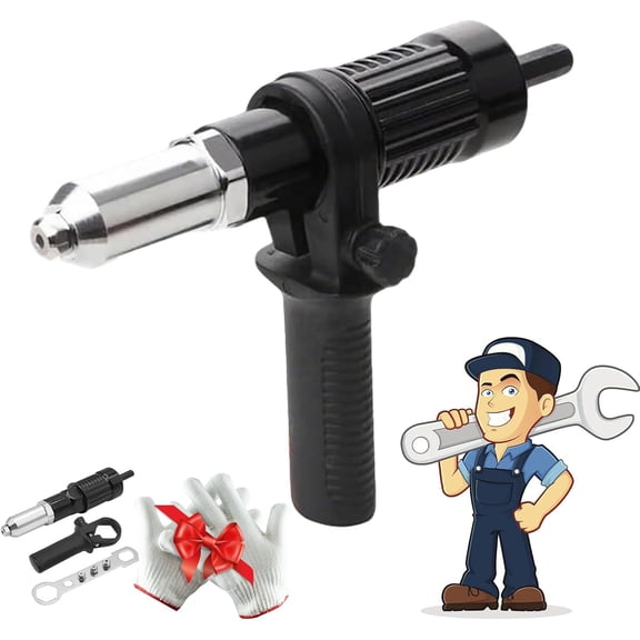 Professional Electric Rivet Gun Adapter Kit, Pro-Grade Electric Rivet Gun Adapter – Turn Your Drill into a Riveting Beast