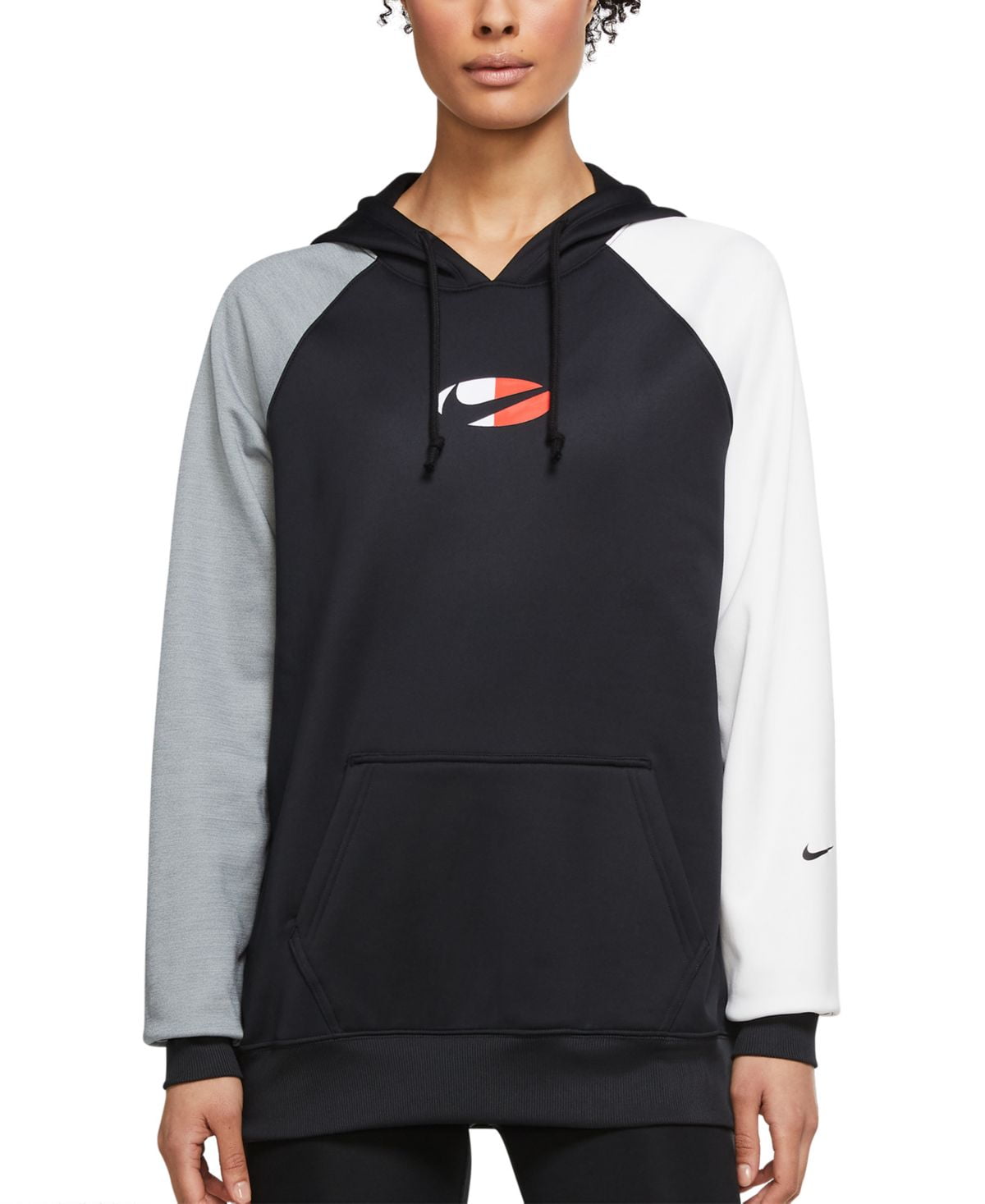 Nike Womens fit Size Fleece Color Block Training Hoodie,Black,1X Walmart.com