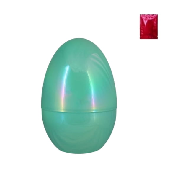 Greenbrier International Iridescent Jumbo Plastic Easter Egg 12 Inch, Reusable Fillable Egg for Hunts, Baskets & Crafts with BONUS LaPrima Morceau Bonbon
