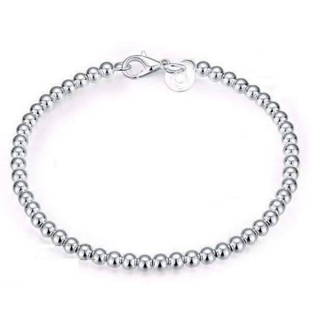 - ON SALE - Delicate Beads Sterling Silver Bracelet silver