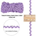 thumbnail image 2 of 54Yard 0.2 Inch 8 Colors Wave Bending Fringe Trim Curved Ribbon Rick Rack Trims Sewing Lace Ribbons Colorful Zig Zag Braid Woven Edge Tape, 2 of 9