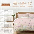 thumbnail image 6 of Farmhouse Floral 4 Piece Duvet Cover Set California King Size Wildflowers Herb Plant Retro Pink Texture Soft Bedding Set Comforter Cover, 1 Duvet Cover 1 Flat Sheets and 2 Pillowcases, 6 of 9