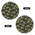 thumbnail image 2 of Uemuo Light Green Excavator Print Compact Portable Pocket Makeup Mirror - Leather Cover, Elegant Travel Cosmetic Mirror for Purse, Pocket, and Handbag-Round Shape, 2 of 9