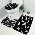 thumbnail image 2 of Halloween Bat Silhouettes Bathroom Rugs Sets 3 Piece,Toilet Cover Set,Absorbent Non Slip Bathroom Mats Sets with U-Shaped Contour Rug Toilet Rug Set, 2 of 5