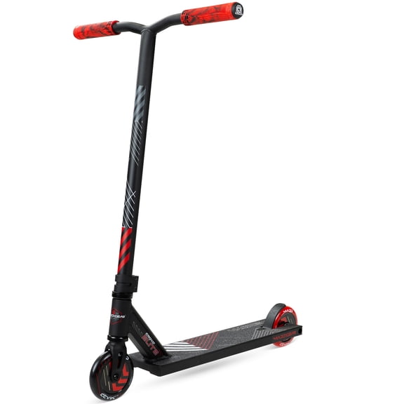 Trottinette pro freestyle pour enfants et ados 8–13 ans – trottinette de tricks solide, roues 110 mm, noir/rouge – Madd Gear Carve Elite