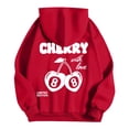thumbnail image 4 of Wxolcjlv Womens Cherry Print Pullover Hoodies Oversized Drawstring Hooded Sweatshirts Fall Cute Tops, 4 of 5