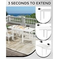 thumbnail image 2 of Emorefun Expandable Dining Table, Modern Dining Table with Aluminum Slat for Backyard, Deck, Porch, White, 2 of 7