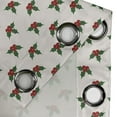 thumbnail image 4 of Ambesonne Christmas Grommet Curtain, Holly Berries, 50" x 108", Red Green White, 4 of 6