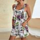 thumbnail image 1 of Puntoco Pantalones cortos deportivos para mujer Pantalones cortos casuales con estampado de tirantes para mujer Pantalones cortos con bolsillos, 1 of 5