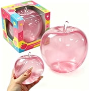 Apple Squishy,Pink Apples Squishy Shaped Stress Balls,Slow Rebound Clear Fruit Squeeze Fidget Toy Anxiety Relief Soft Stress Ball Pinch Sensory Toy