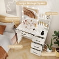 thumbnail image 5 of Makeup Vanity with 3 Color Lighted Mirror & Charging Station, Modern Vanity Desk with 4 Large Drawers & 2 Storage Shelves for Femal Gift, White, 5 of 7