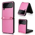 thumbnail image 1 of Allytech Galaxy Z Flip 4 Case with Shoulder Strap, Carbond Fiber Protective Anti-scratch Drop Proof Adjustable Strap Wrist Case Cover for Samsung Galaxy Z Flip 4 5G (2022)- Pink, 1 of 7