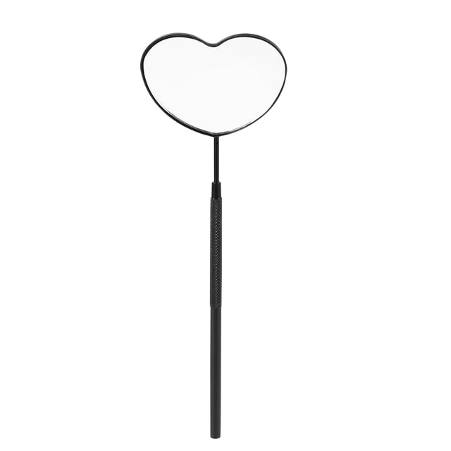 Miangastore Miroir en Forme de Cœur pour Extensions de Cils Miroir à Main pour Usage en Salon Miroir à Cils en Acier Inoxydable Miroir à Main pour Vérification des Cils Miroir Portable pour Cils
