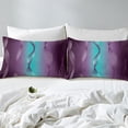 thumbnail image 4 of YST Gradient Purple and Teal Bedding Sets Full,Silver Foil Print Wave Striped Comforter Cover Ombre Duvet Cover,Abstract Art Room Decor Aesthetic, 4 of 5