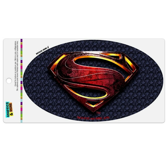 Justice League Movie Superman Logo Automotive Car Refrigerator Locker Vinyl Euro Oval Magnet