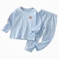 thumbnail image 5 of NOLDARES Toddler Baby Boy Outfits Long Sleeve Letter Print Sweatshirt Solid Pants Autumn Winter Clothes Set Size:1-2 Y,Light Blue, 5 of 5