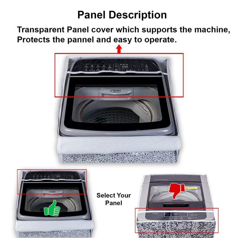 Classic® Top Load Washing Machine Cover Suitable For Ifb Back Panel 8 Kg,  8.5 Kg, 9 Kg 9.5 Kg, 10 Kg, 10.5 Kg, 11 Kg, 11.5 Kg, 12 Kg (63Cms X 66Cms X  99Cm) White & Grey 