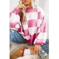 thumbnail image 3 of Chic Long Sleeve Checkered Sweater with Bishop Sleeves - Perfect for Fall & Autumn - [ZhiHiMeRi] | (US 12-14)L, 3 of 12