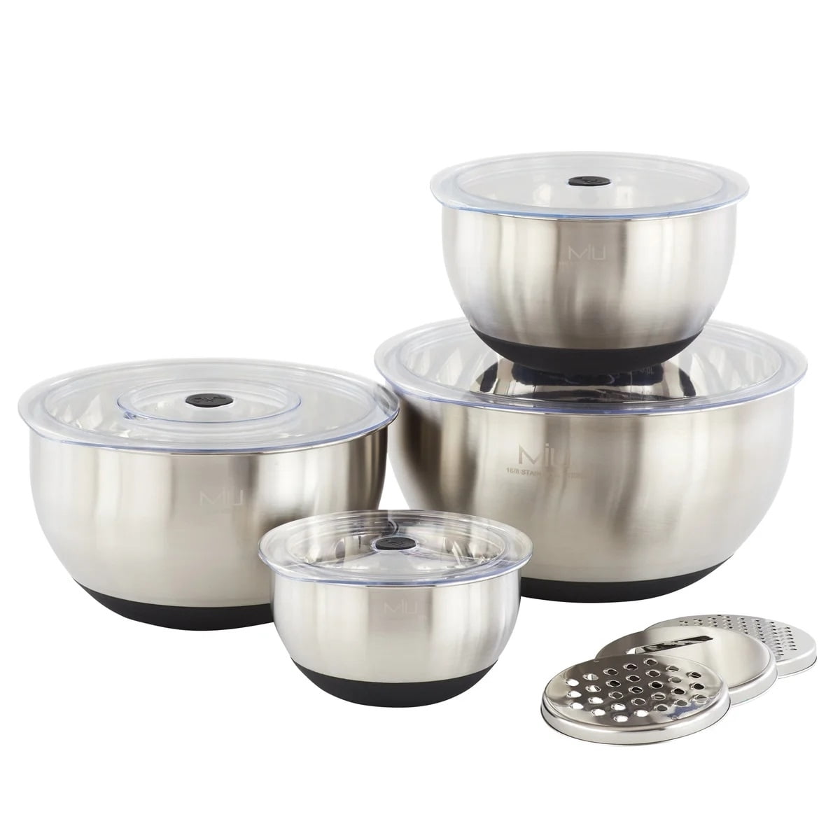 MIU Stainless Steel Mixing Bowl Set with Lids, 8 Piece