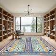thumbnail image 2 of ODIKA 5'x7' Machine Washable Non-Slip Area Rug, Aztec Teal Blue High Traffic Rug, Blue, 1077843, 2 of 7