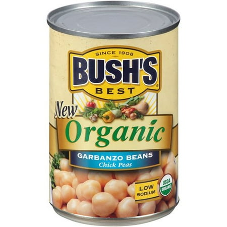 (6 Pack) Bush's Best Organic Garbanzo Beans, 15 (Best Way To Cook Canned Peas)