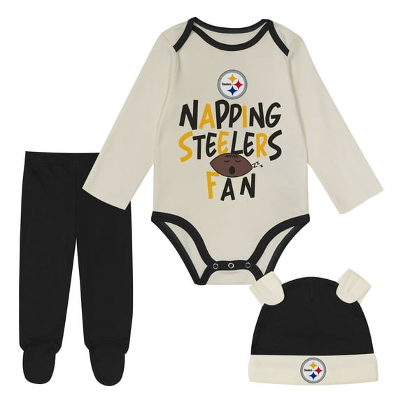 Infant-Outerstuff  Black Pittsburgh Steelers Little Champ Three-Piece Set