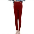 thumbnail image 2 of BXJX Fleece Lined Leggings Women- Print Winter Fashion Casual High Waist Keep Warm Long Pants Wine Size XL, 2 of 9