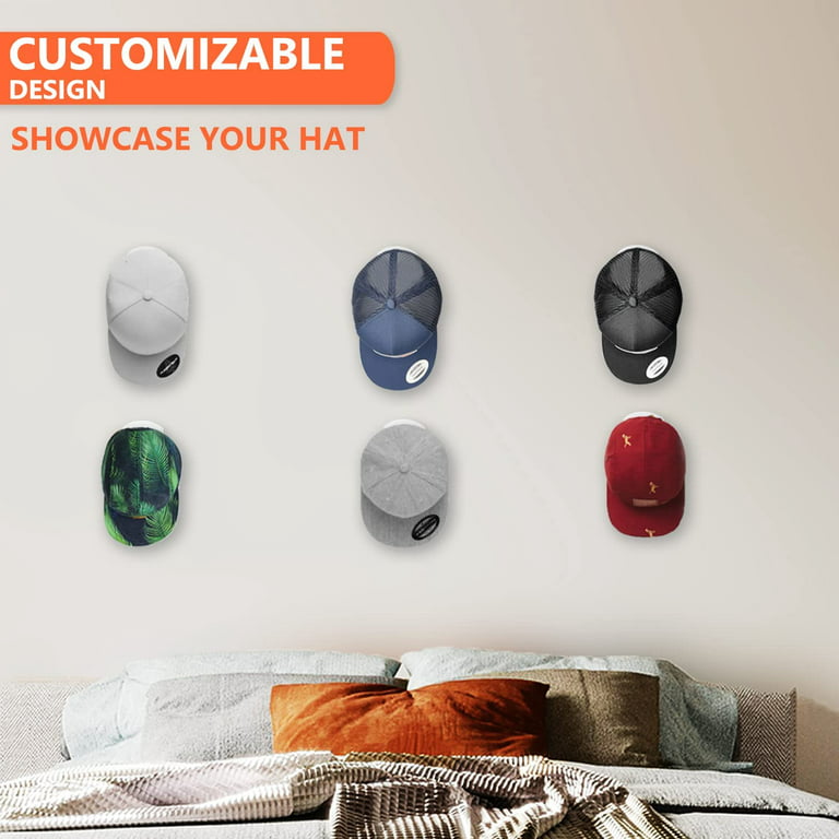 CANRAY Hat Hooks for Wall Mount - Adhesive Hat Rack for Baseball Caps, Cap  Organizer Holder, No Drilling, Stick On