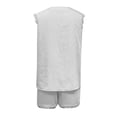 thumbnail image 5 of WAYUTE Womens Shorts Set Lace Split V Neck Sleeveless Button Front Top and Short Casual Summer Trendy 2 Piece Outfit Outfit Sets, 5 of 5