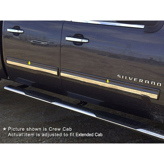 Stainless Rocker Panel Trim 4Pc Fits 2009-2013 Chevrolet Silverado TH49185 QAA
